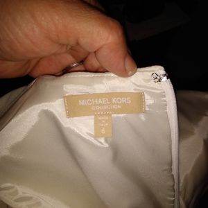 sleeveless light cream workwear dress  size6 gold